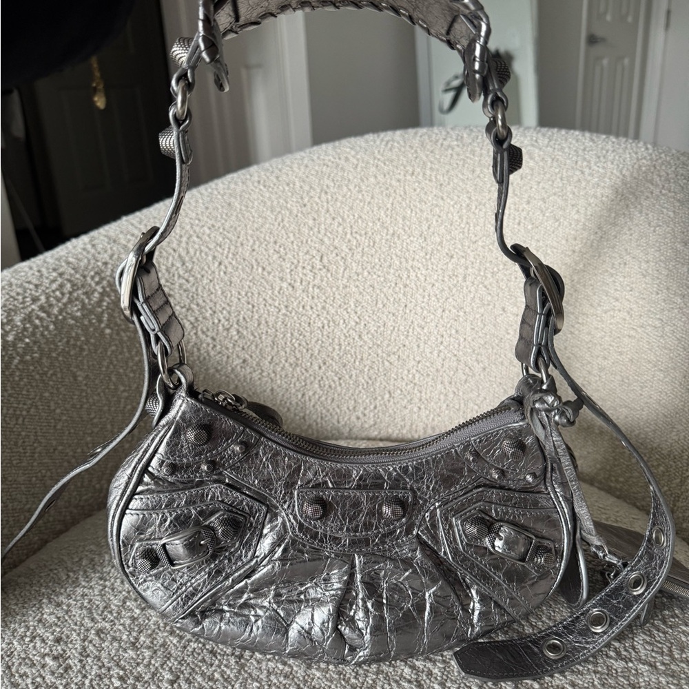 Balenciaga Metallic Silver Shoulder Bag